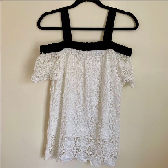 Alice Blue Tops - Alice Blue Lace Bardot Top with Straps